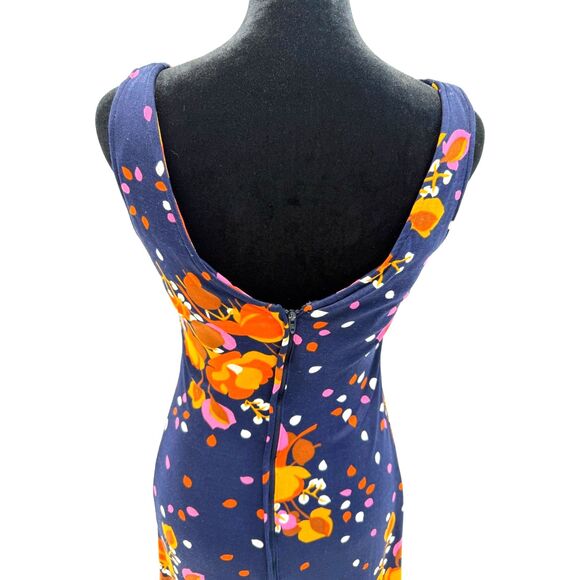 Leslie J vintage 70s navy floral maxi dress - Picture 5 of 6